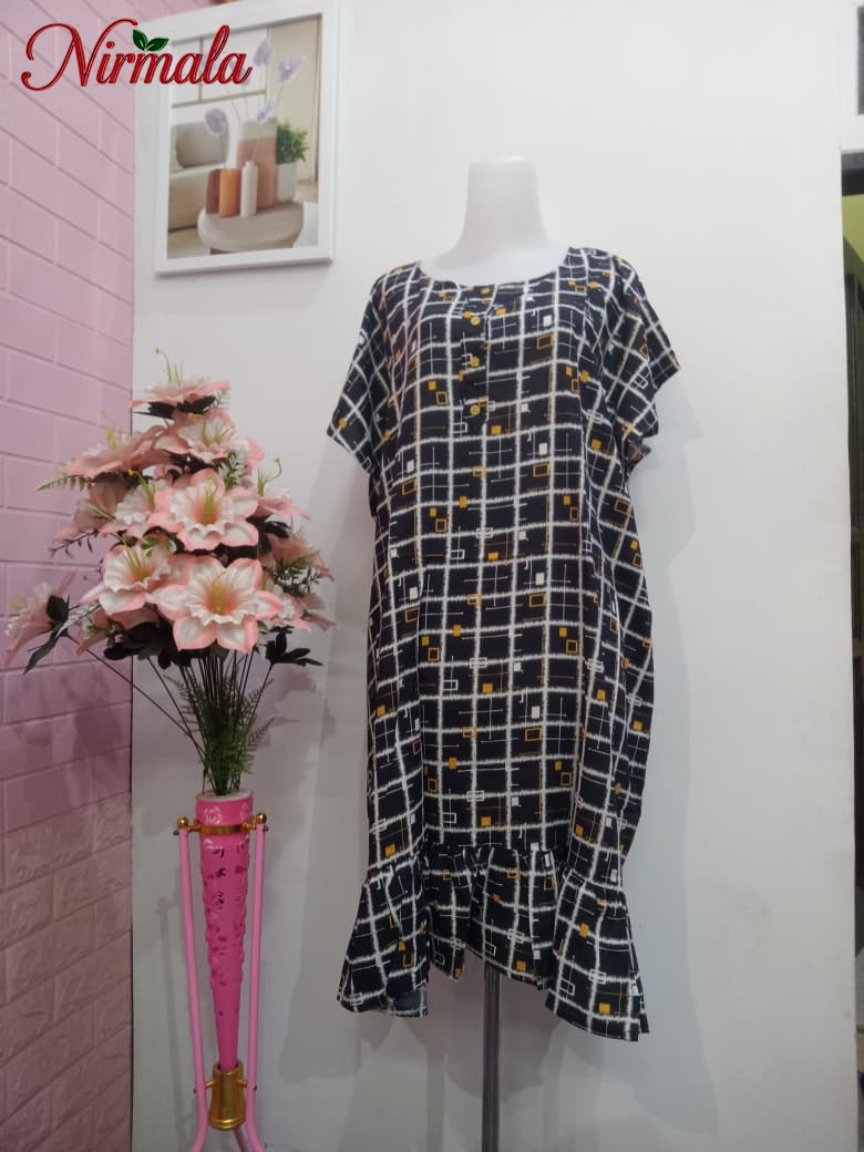 Lines Ruffle House Dress