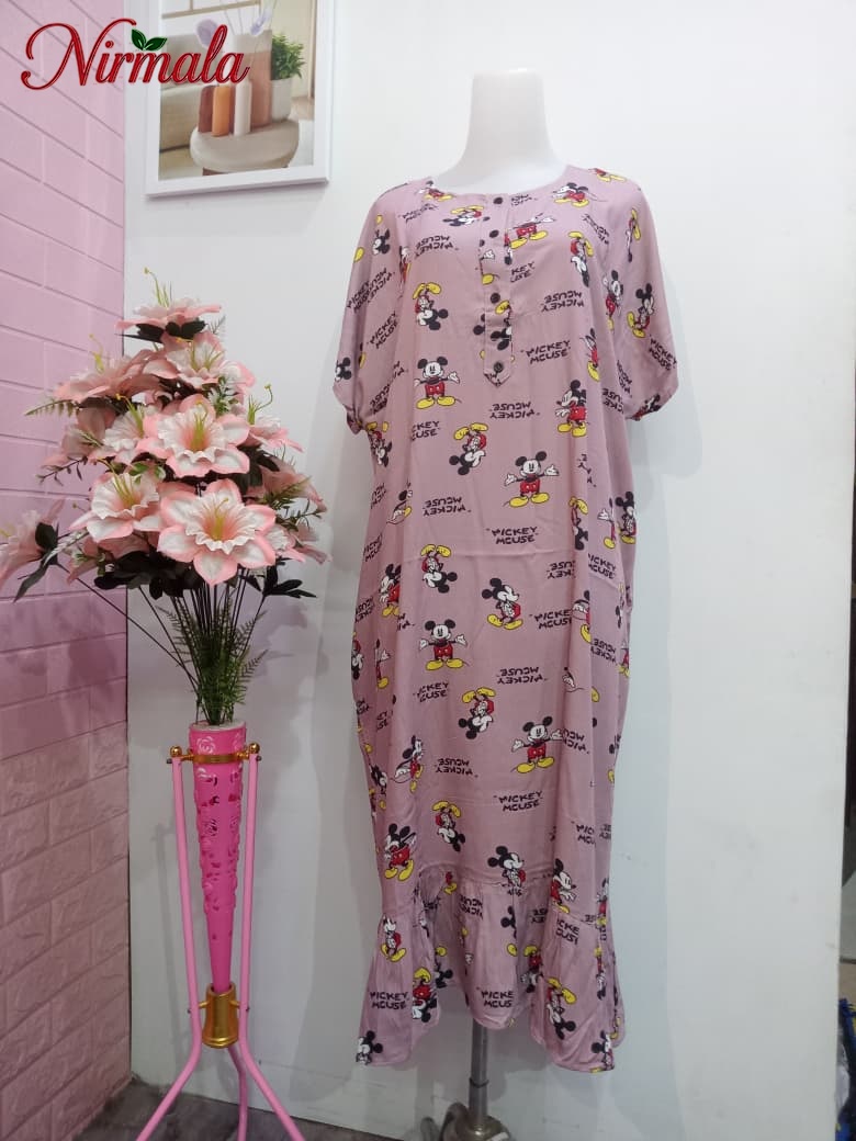 Mickey Ruffle Hem Lounge House Dress