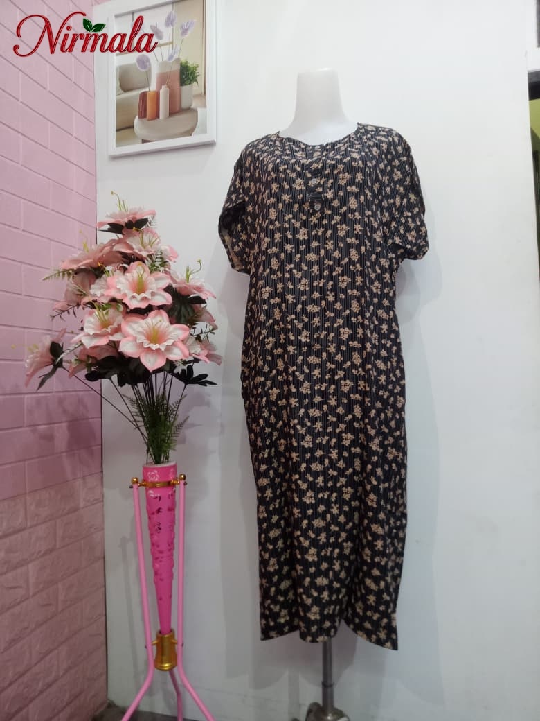 Crimson Abstract House Dress