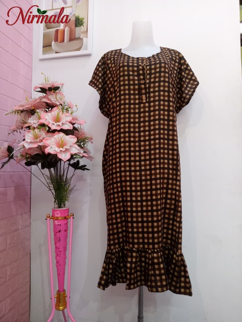 Blossom Meadow Ruffle Hem House Dress