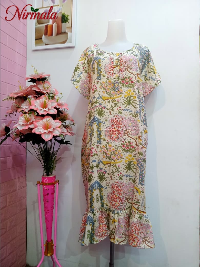 Green Daisy Bloom House Dress