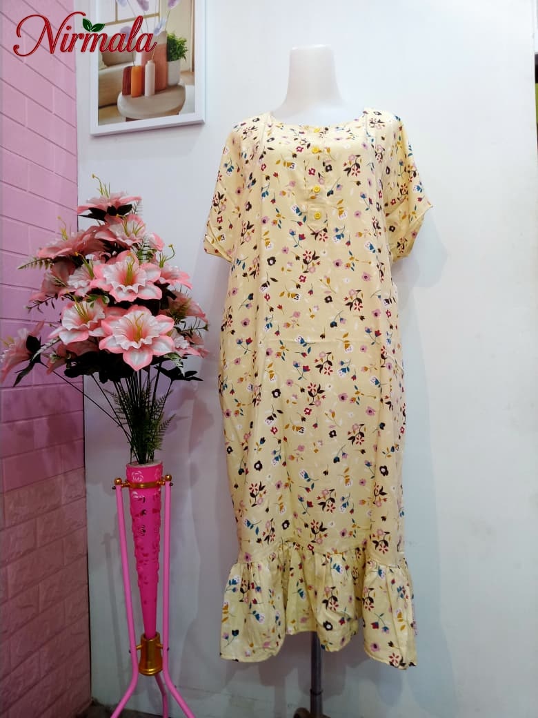 Classic Polka Dot Ruffle Hem House Dress