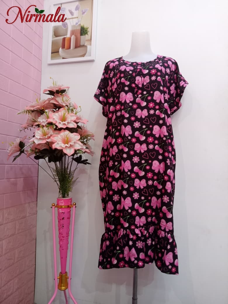 Zebra Mosaic Ruffle Hem House Dress