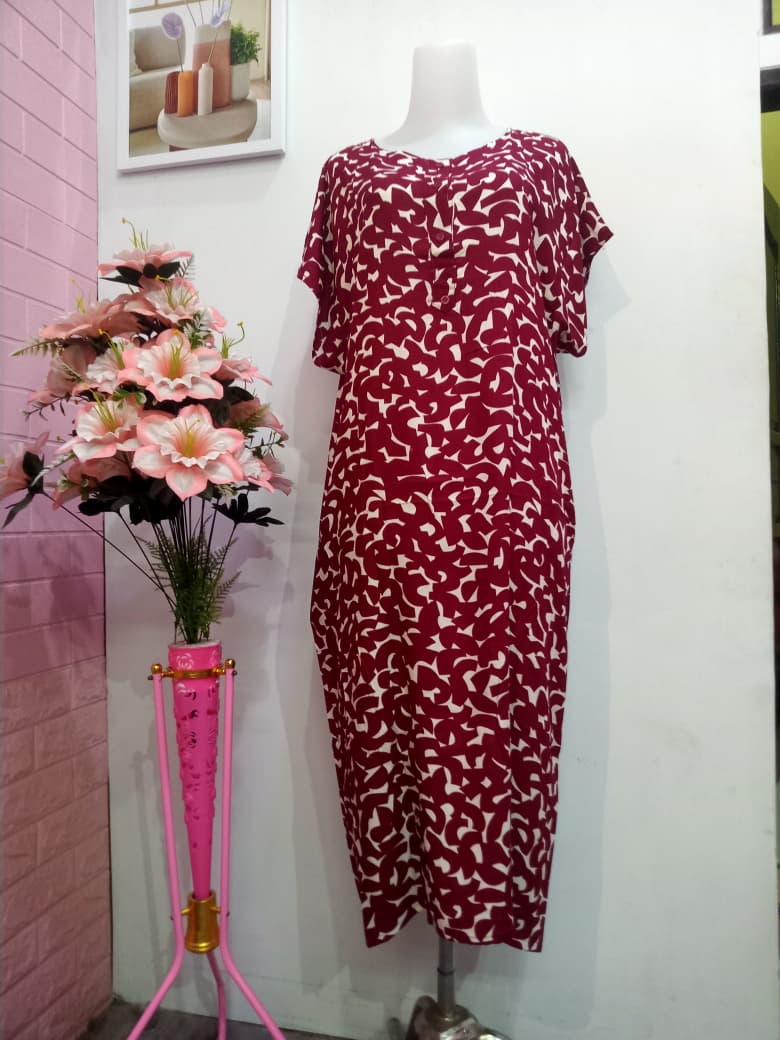 Ruby Abstract Modern House Dress