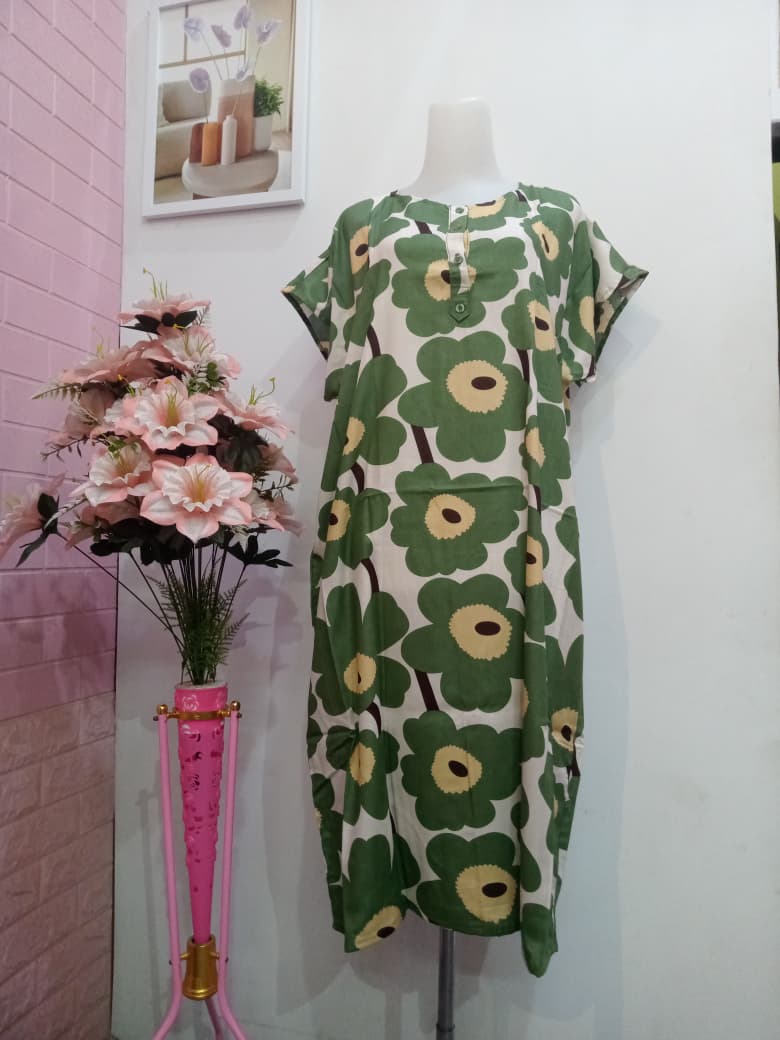 Green Daisy Modern House Dress