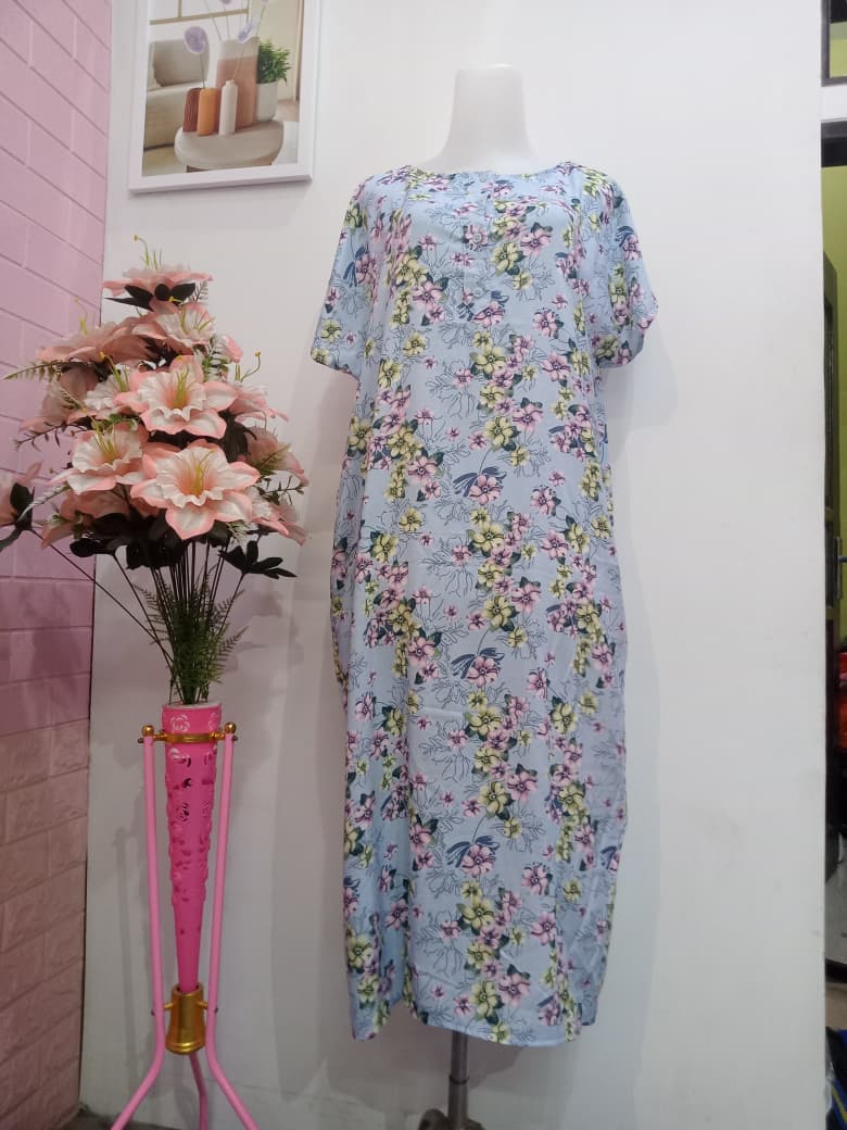 Blue Floral Garden House Dress