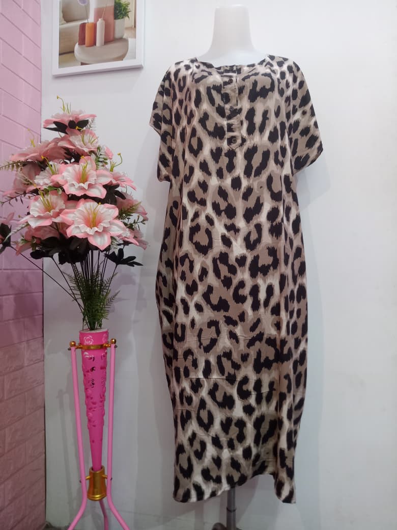 Leopard Print Fashion House Dress